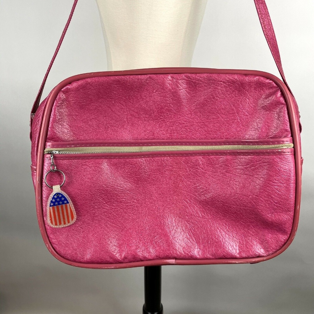 Vintage Bright Pink Airline Luggage Carry On Bag